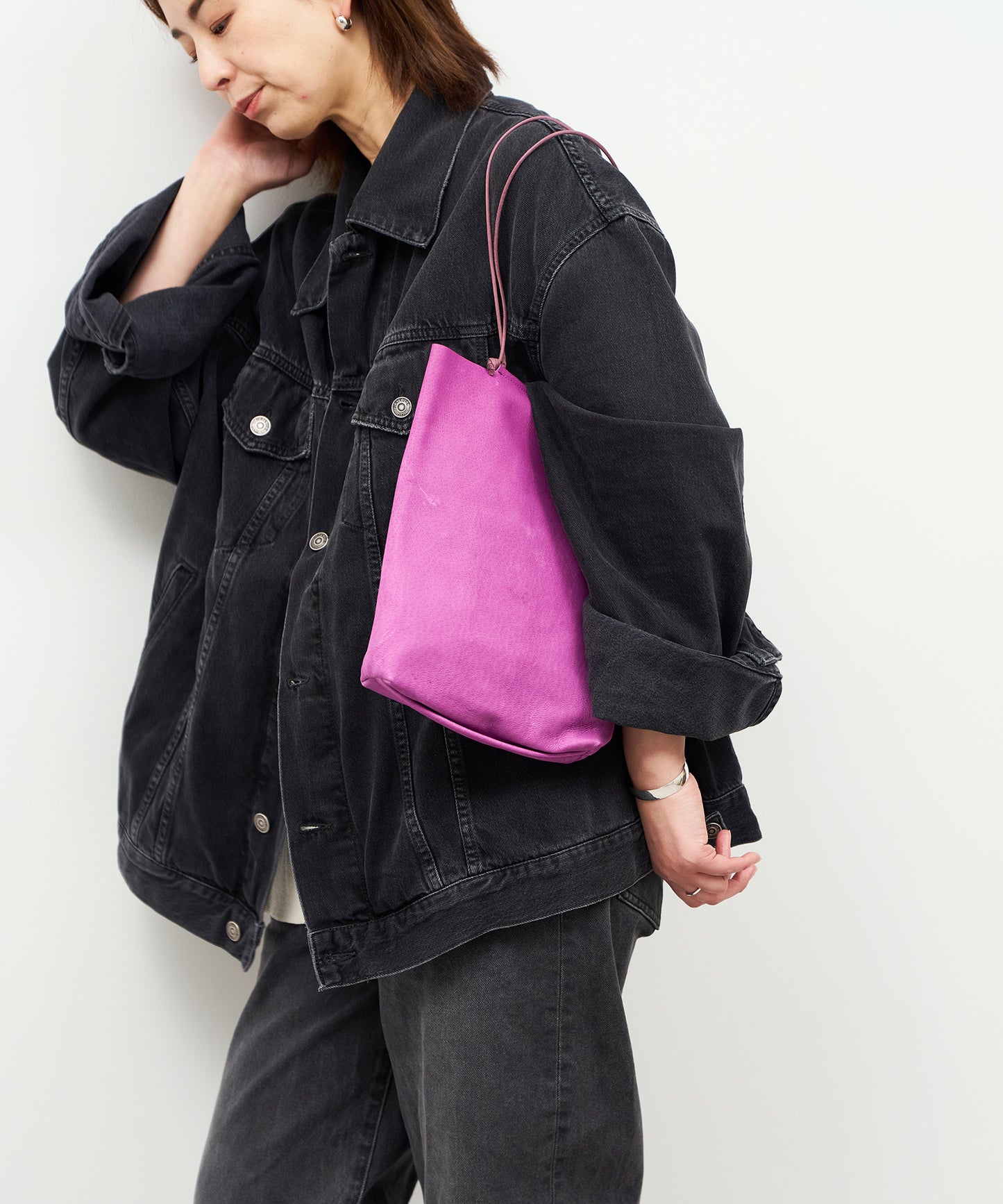 #30 / ミニトート(peony purple)/ ピッグスキン・ハリー