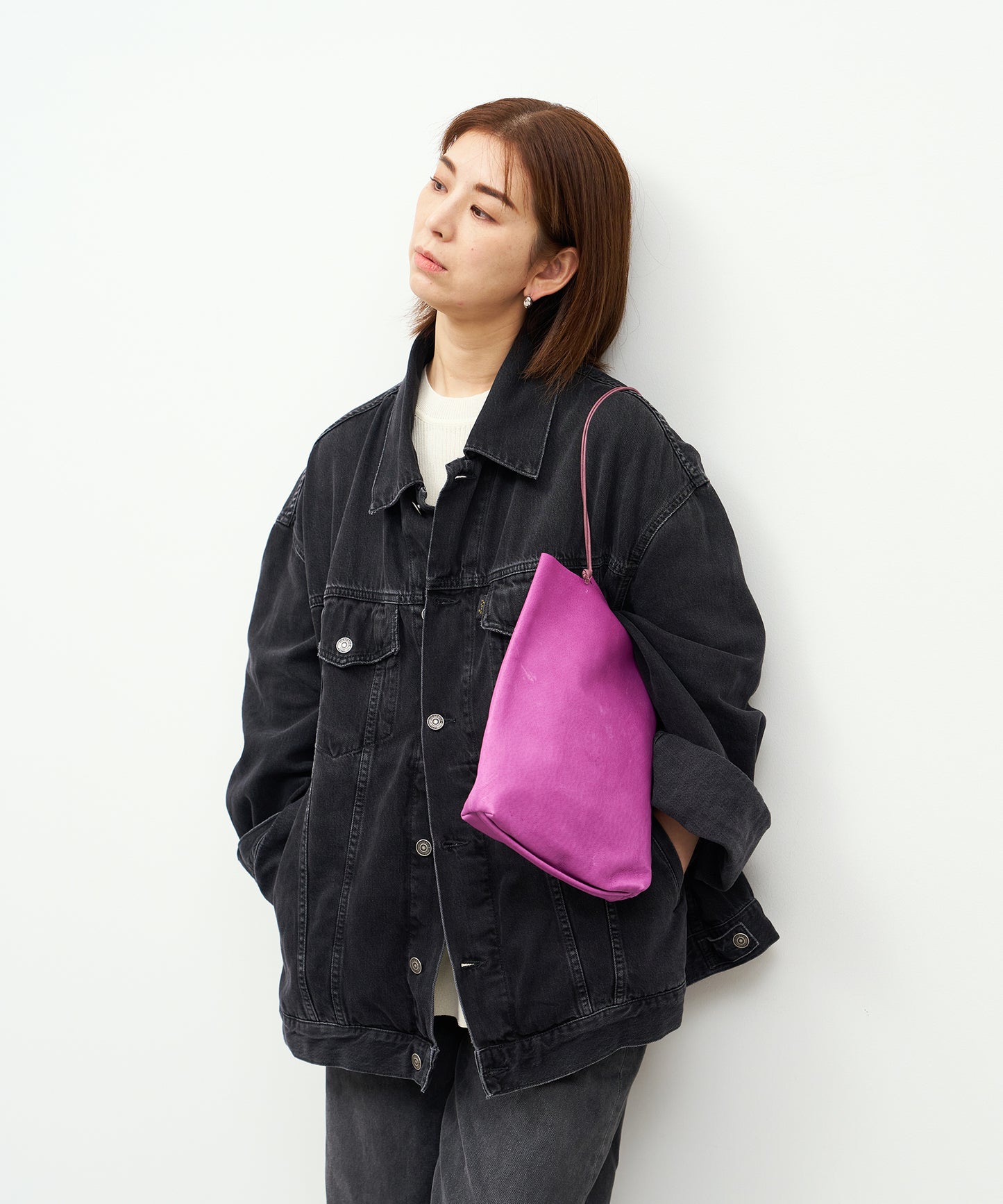 #30 / ミニトート(peony purple)/ ピッグスキン・ハリー
