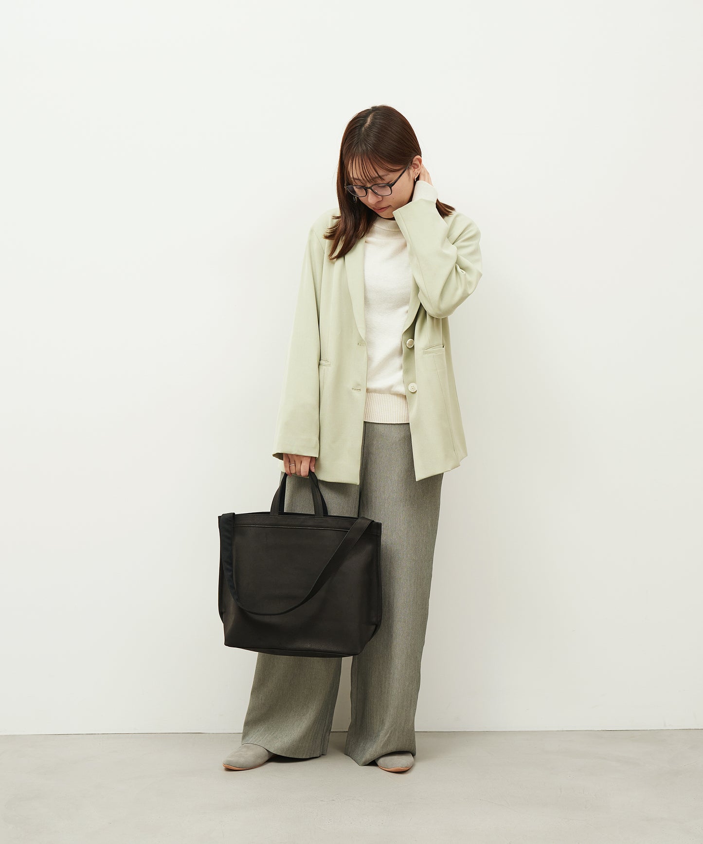 #30/ ベーシックジップトートM 2way / ピッグスキン・ハリー