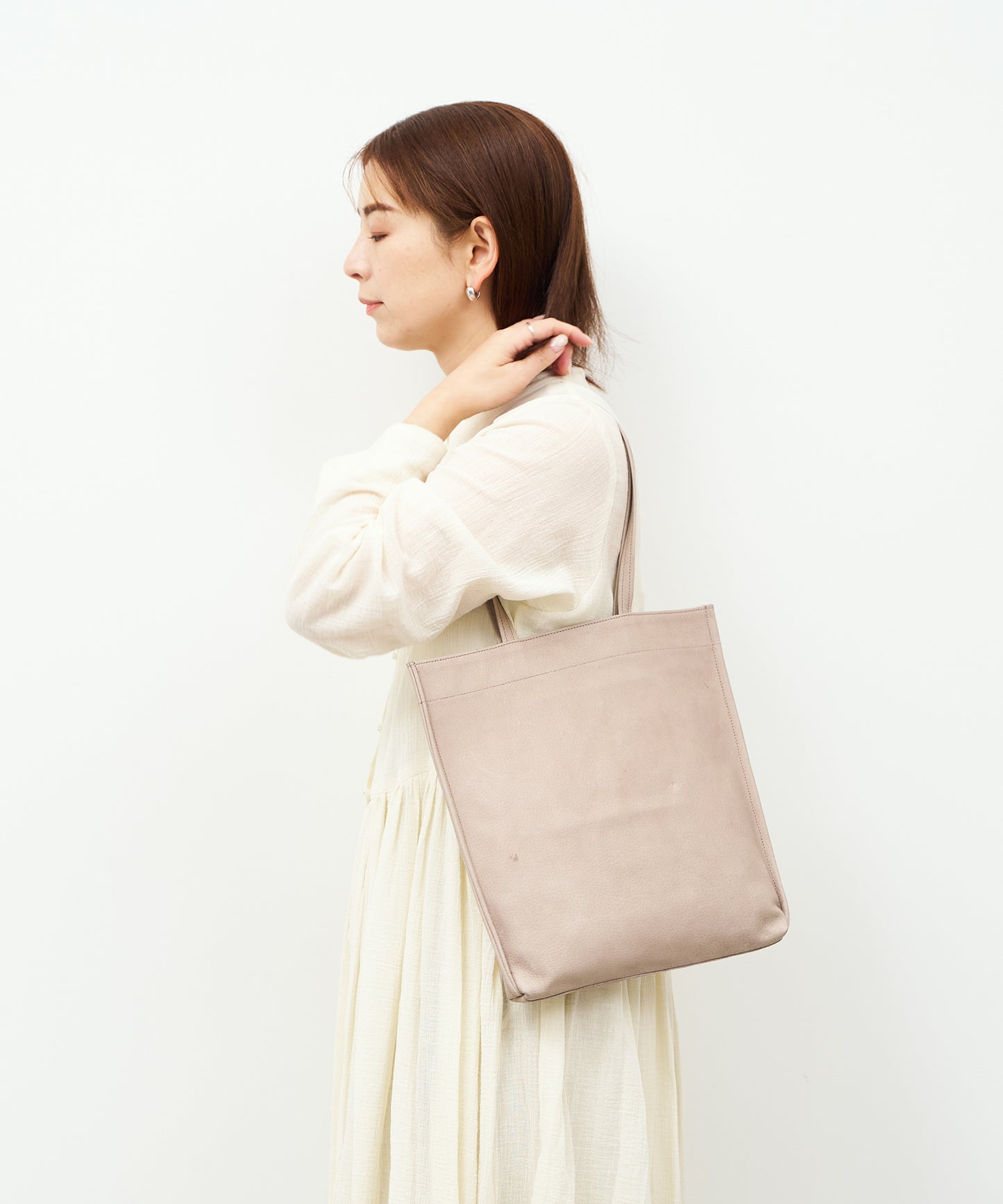 #30/ ドキュメントトート(pink beige) / ピッグスキン・ハリー