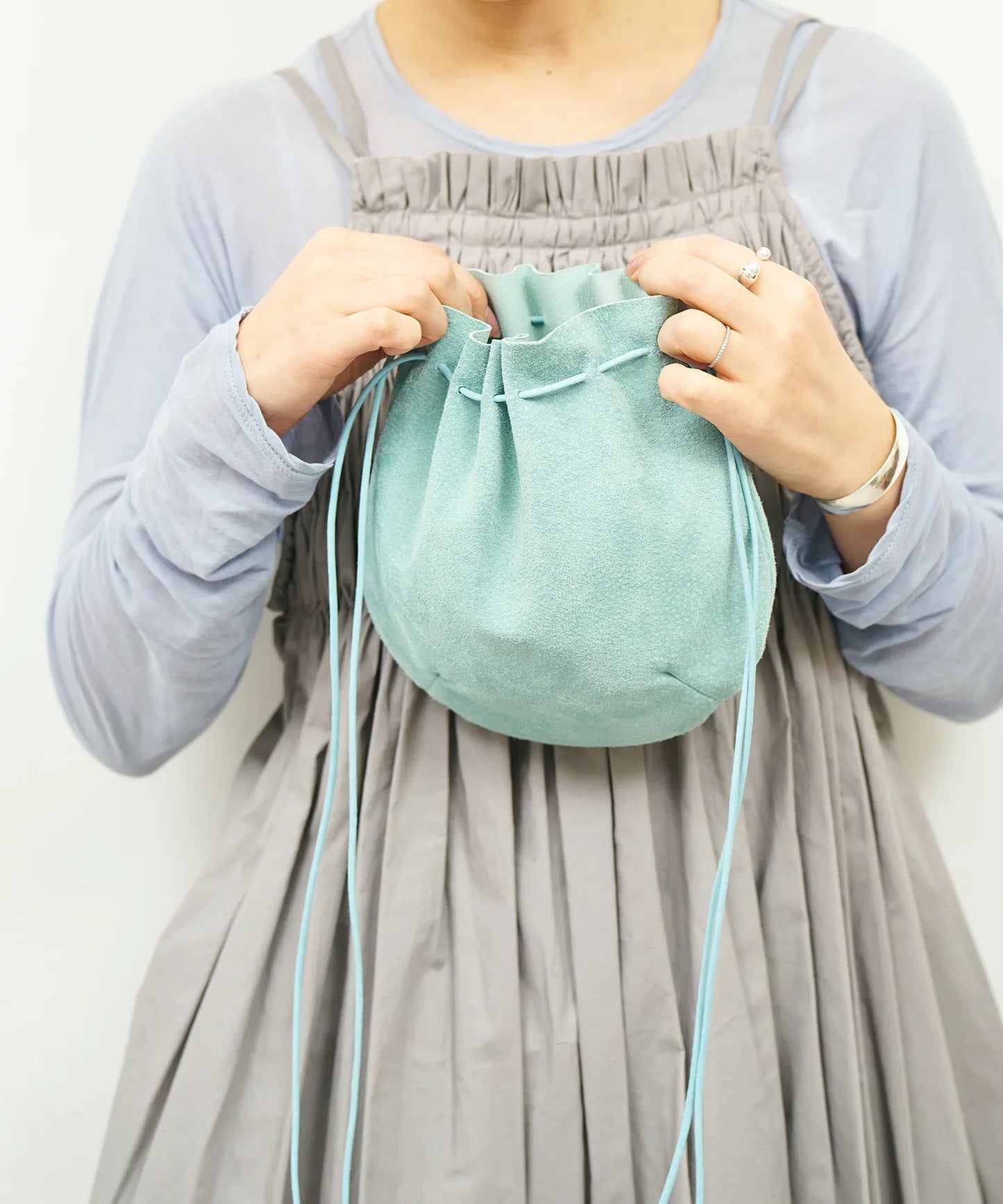 #39/ バルーンショルダー(clear mint)/ ピッグスキン・ライニングスエード - REN