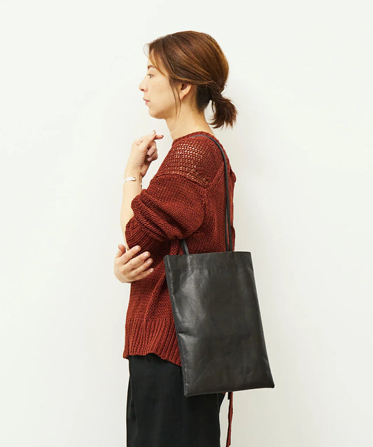 #45/ フラッグトート(black) / 牛革・アペルト - REN