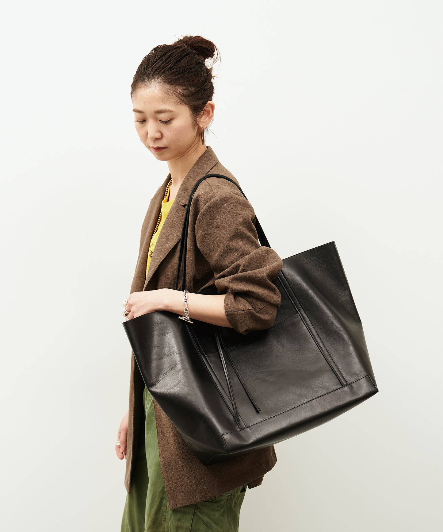 #45/ マキシトート / 牛革・アペルト(black)