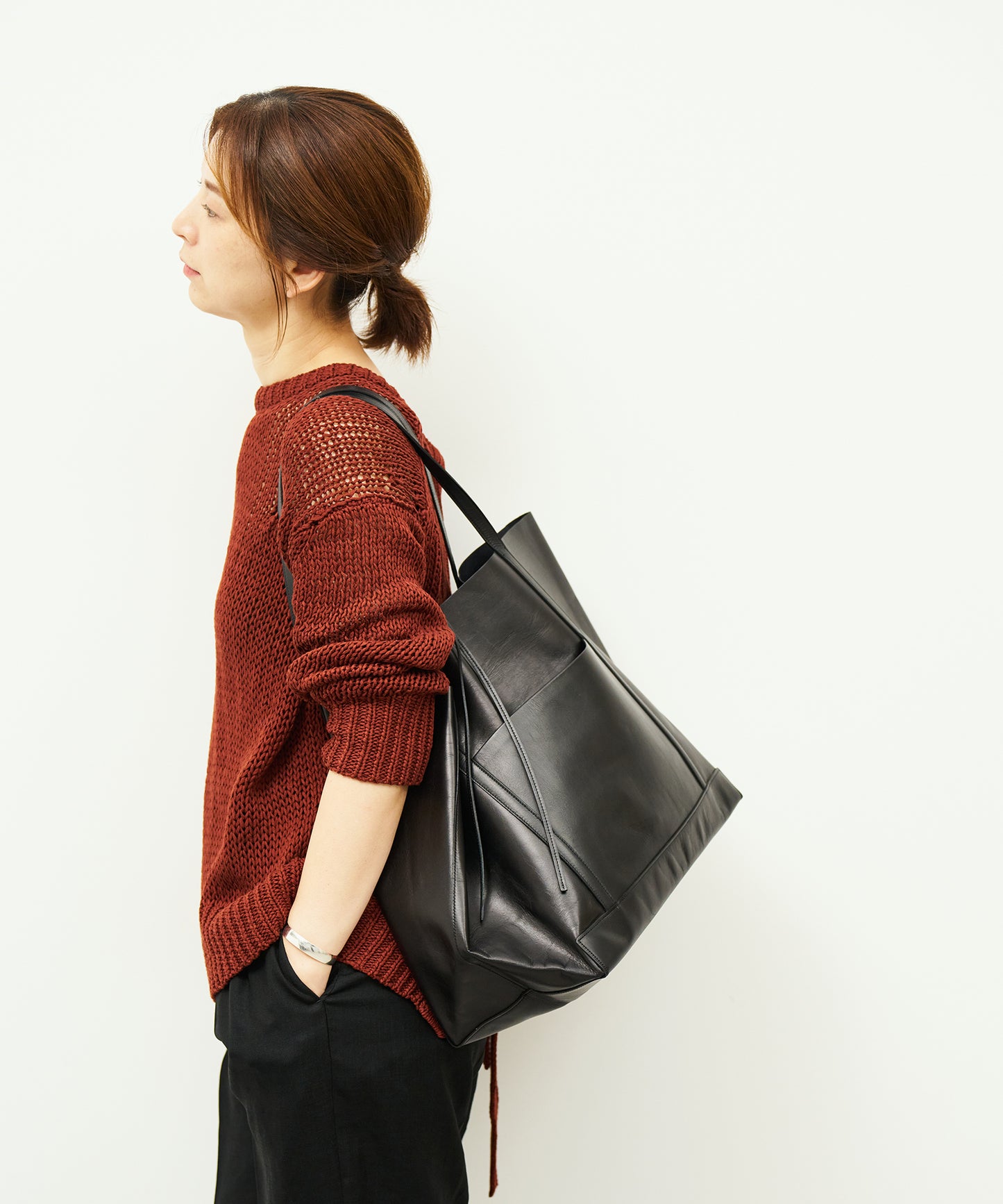 #45/ マキシトート / 牛革・アペルト(black)