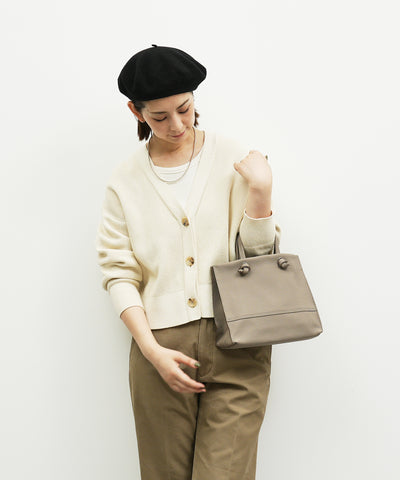 #51b《BF SALE 30%》ミニショッパー(almond gray) / 牛革・フィリップ