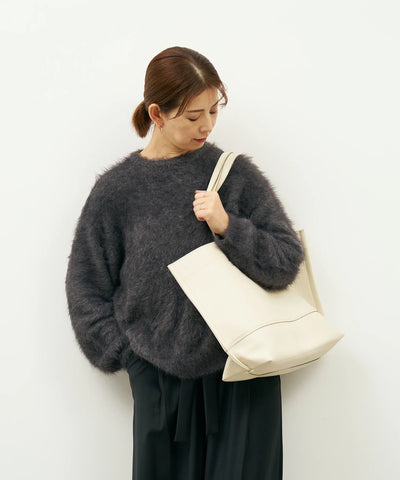 #52b/ ワイドトートL(ivory)/ 牛革・バレンシア