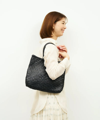 #57/ メルカドショッパー(black) / 牛革・バッファローメッシュ