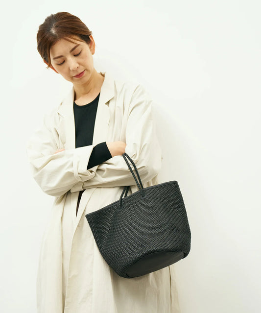 #60/ バスケット(black)/ 羊革・シープメッシュ