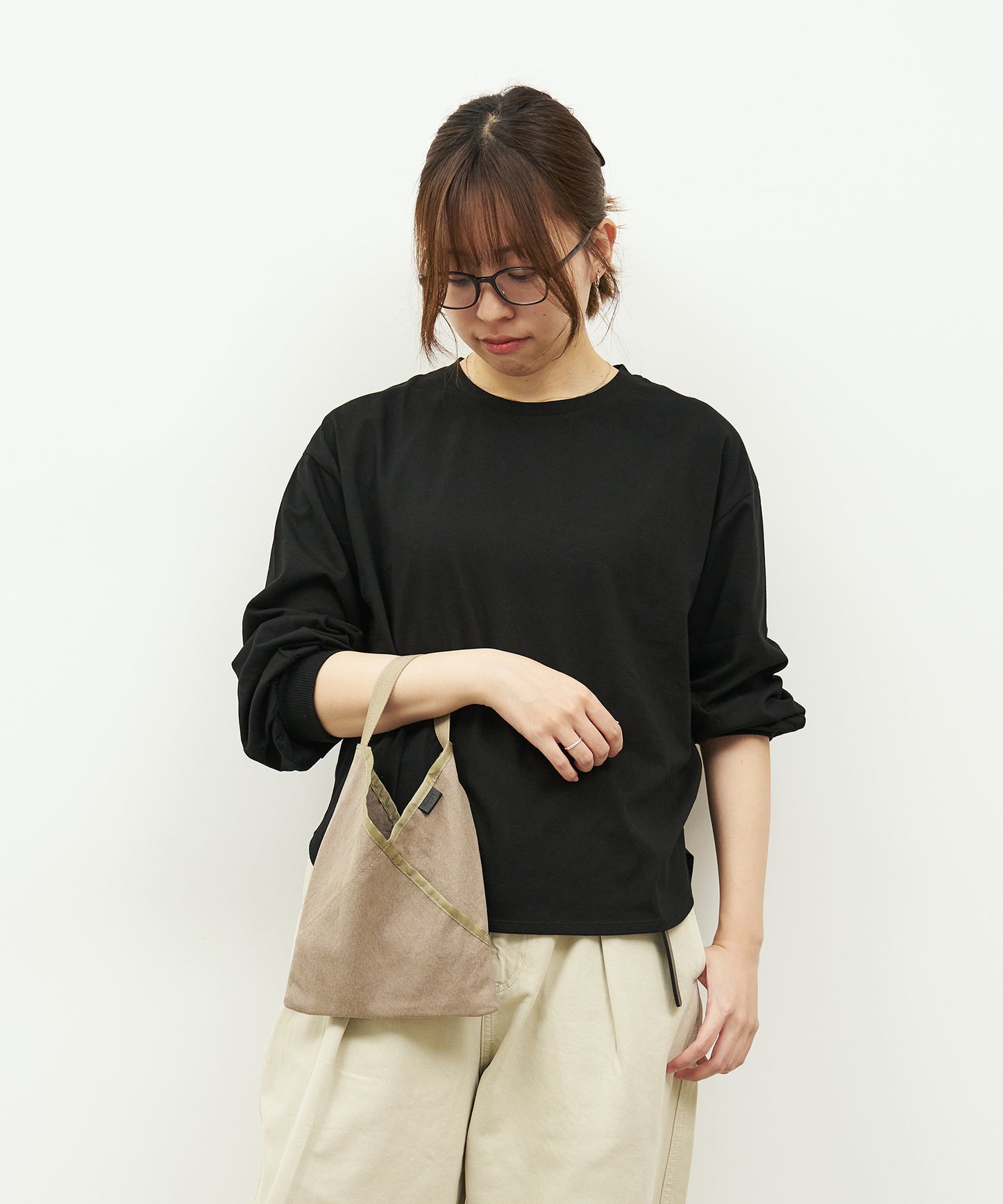 #75/ ハンモックサックXS(sand gray)/ WASHABLE COTTON