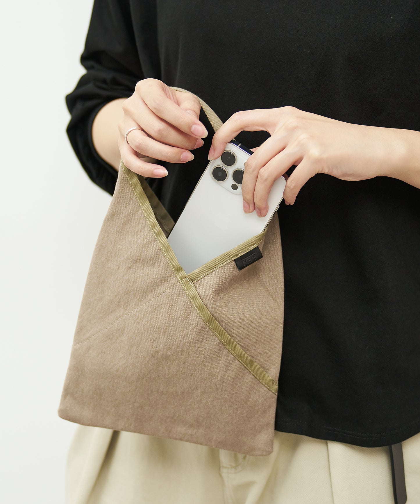 #75/ ハンモックサックXS(sand gray)/ WASHABLE COTTON