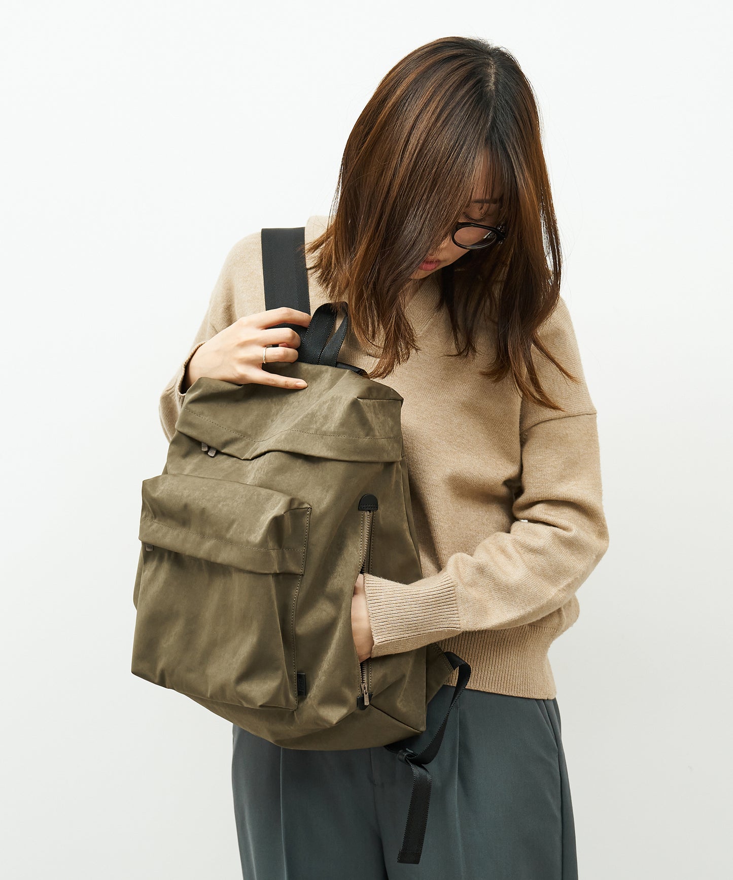 #89 / 80's リュック(khaki)/ HD NYLON