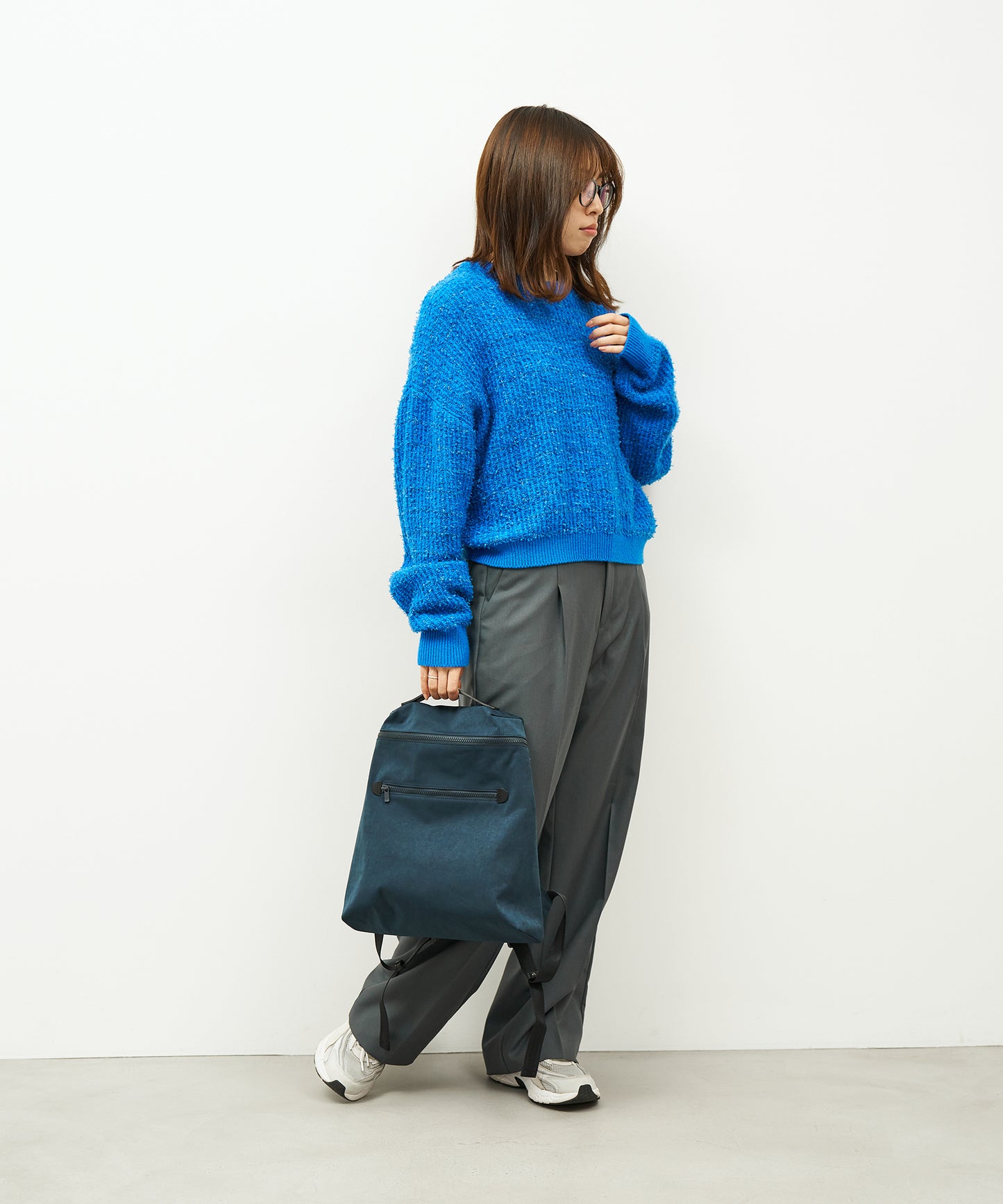 #89 / フラットリュック(navy blue)/ HD NYLON