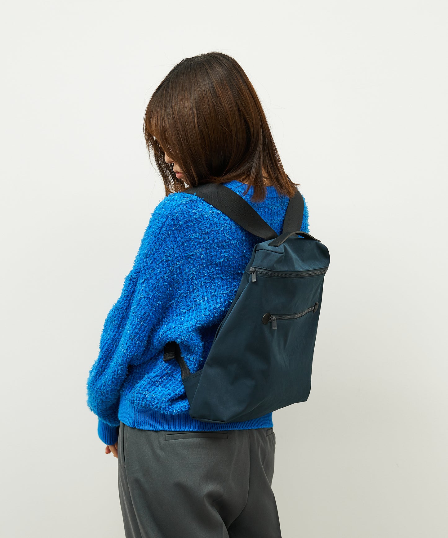 #89 / フラットリュック(navy blue)/ HD NYLON