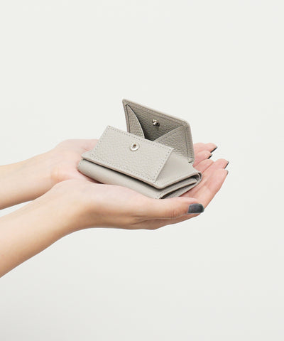 #53 / ミニウォレット(pale gray)/ 牛革・エン
