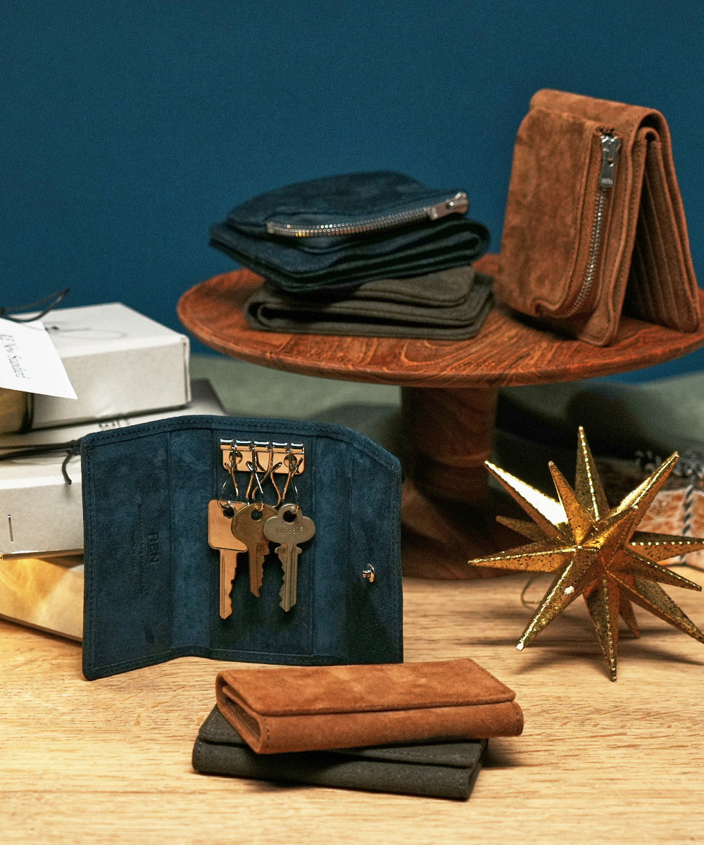 #33《SALE 50%》キーケース(camel)/ ピッグスキン・スモーク