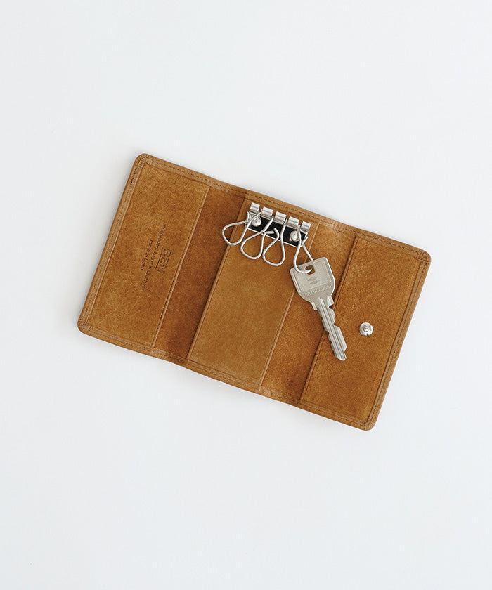キーケース》シンプルなデザインの起毛素材の革製キーケース。 – REN