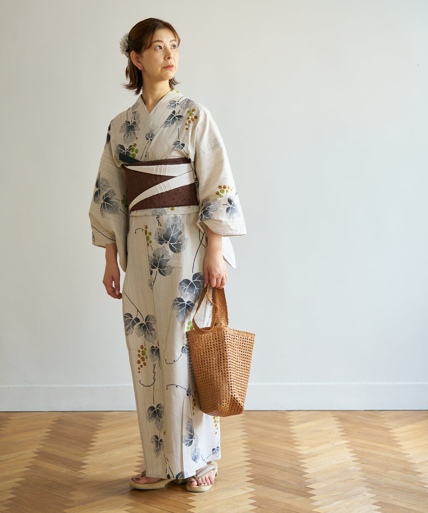 #16ボックスショルダー（camel）/ やぎ革・ゴートメッシュ