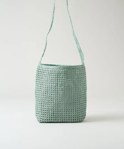 #16/ ボックスショルダー（sage green）/ やぎ革・ゴートメッシュ