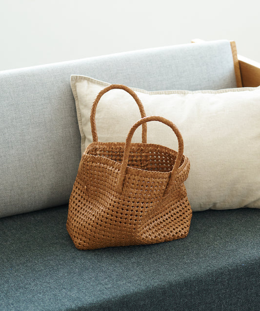 #16/ バスケットS（camel）/ やぎ革・ゴートメッシュ