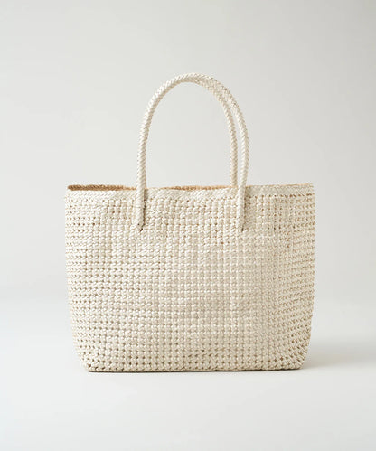 #16/ バスケットL（oatmeal）/ やぎ革・ゴートメッシュ - REN