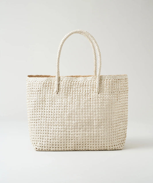 #16/ バスケットL（oatmeal）/ やぎ革・ゴートメッシュ - REN