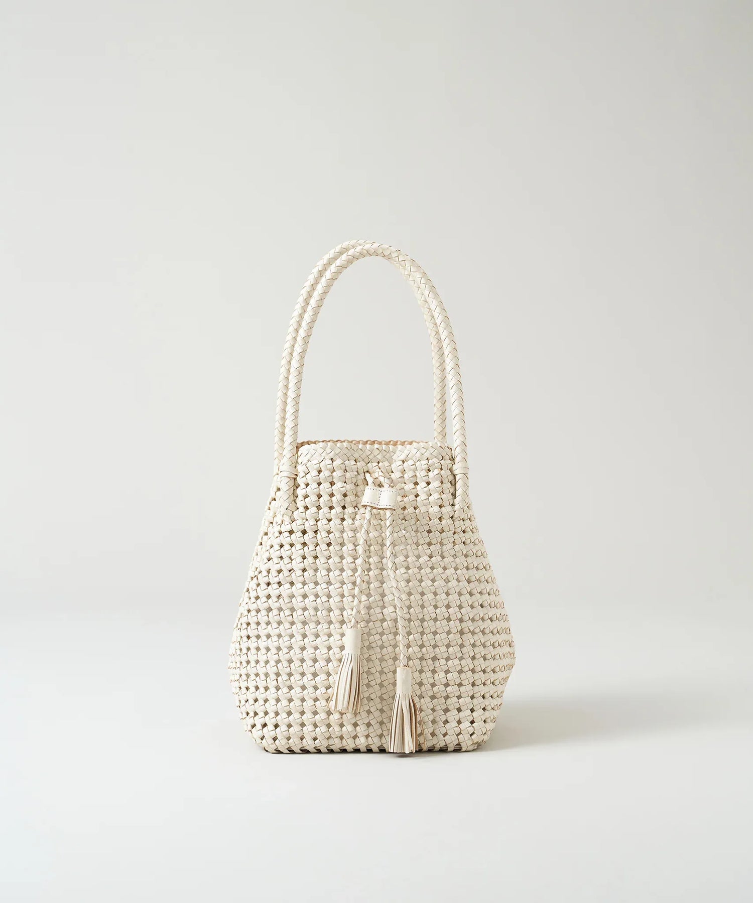 #16/ タッセルトート（oatmeal）/ やぎ革・ゴートメッシュ - REN