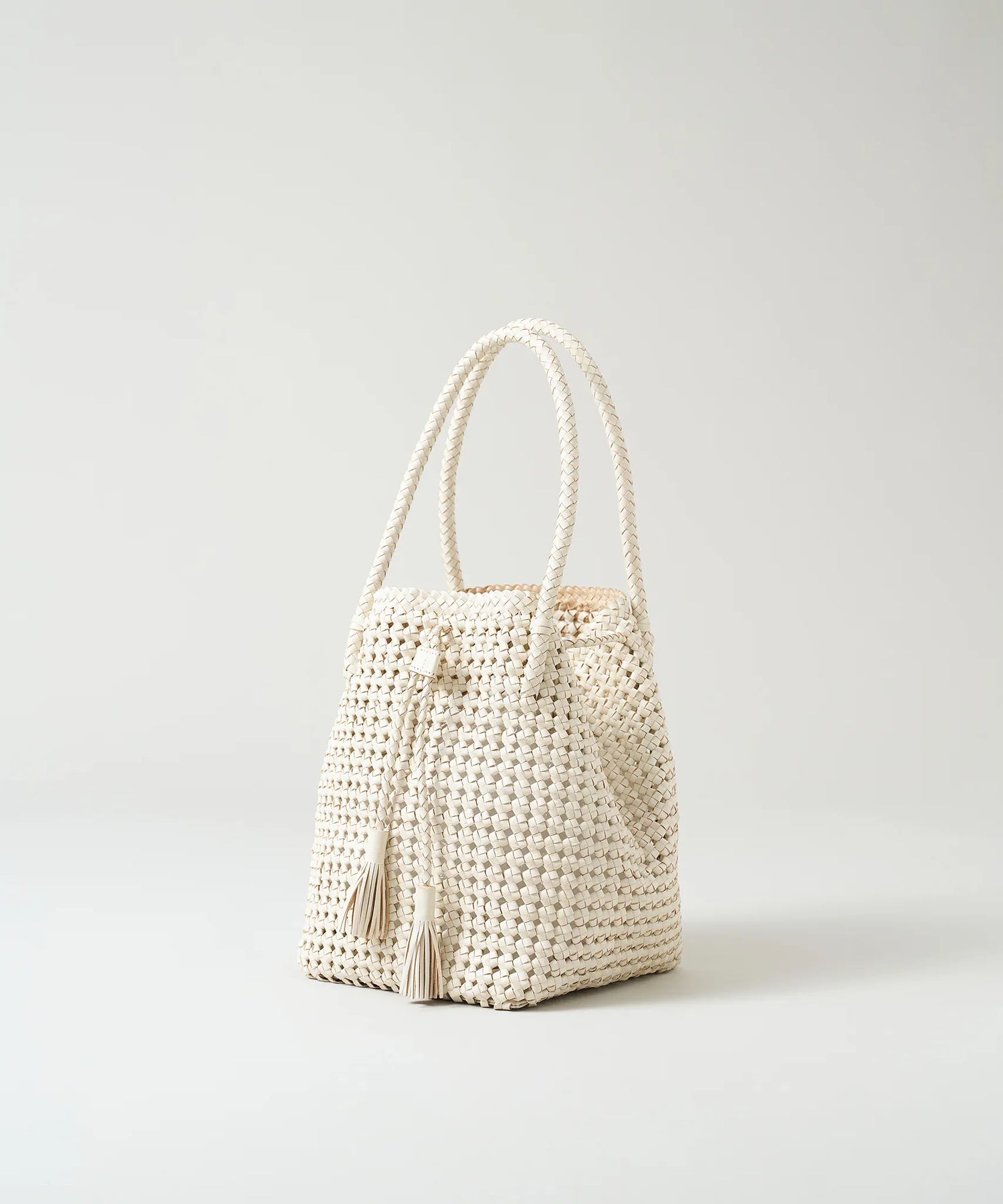 #16/ タッセルトート（oatmeal）/ やぎ革・ゴートメッシュ - REN