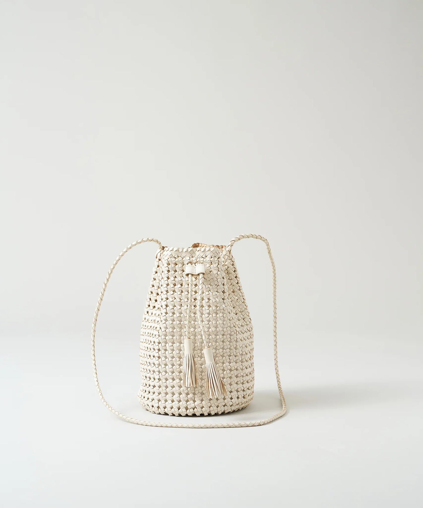 #16《SALE 10%》タッセルボトルショルダー（oatmeal）/ やぎ革・ゴートメッシュ