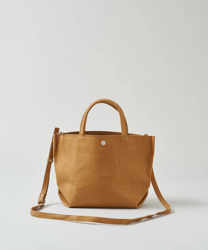 #30/ ランチバッグS キャリーライト（camel）/ ピッグスキン・ハリー - REN