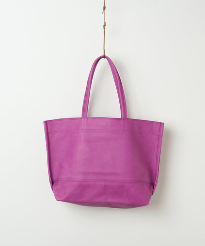 #30/ ワイドトートL（peony purple）/ ピッグスキン・ハリー