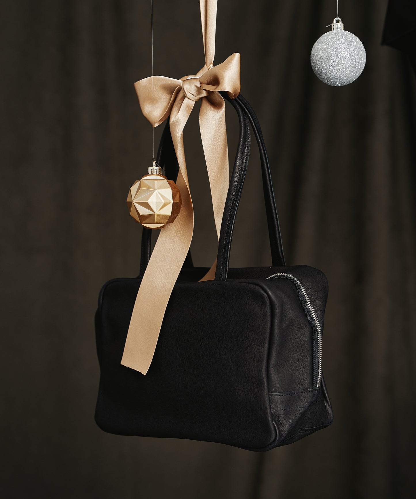 #30 / スクエアダッフル XS（black）/ ピッグスキン・ハリー