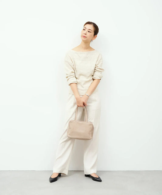 #30/ スクエアダッフル XS(pink beige)/ ピッグスキン・ハリー - REN