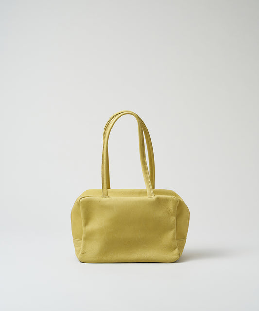 #30/ スクエアダッフル XS（pistachio yellow）/ ピッグスキン・ハリー