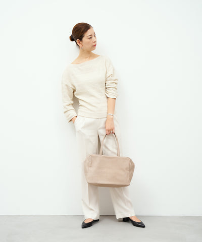 #30/ スクエアダッフル M（pink beige）/ ピッグスキン・ハリー