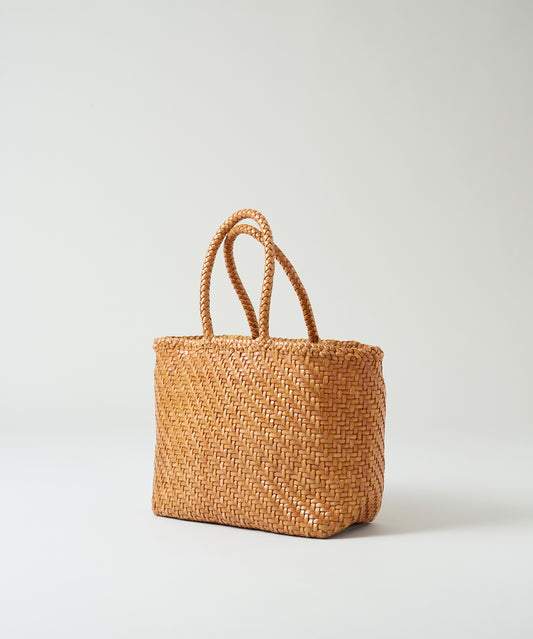 #57/ メルカドトート M(vintage tan)/ 牛革・バッファローメッシュ