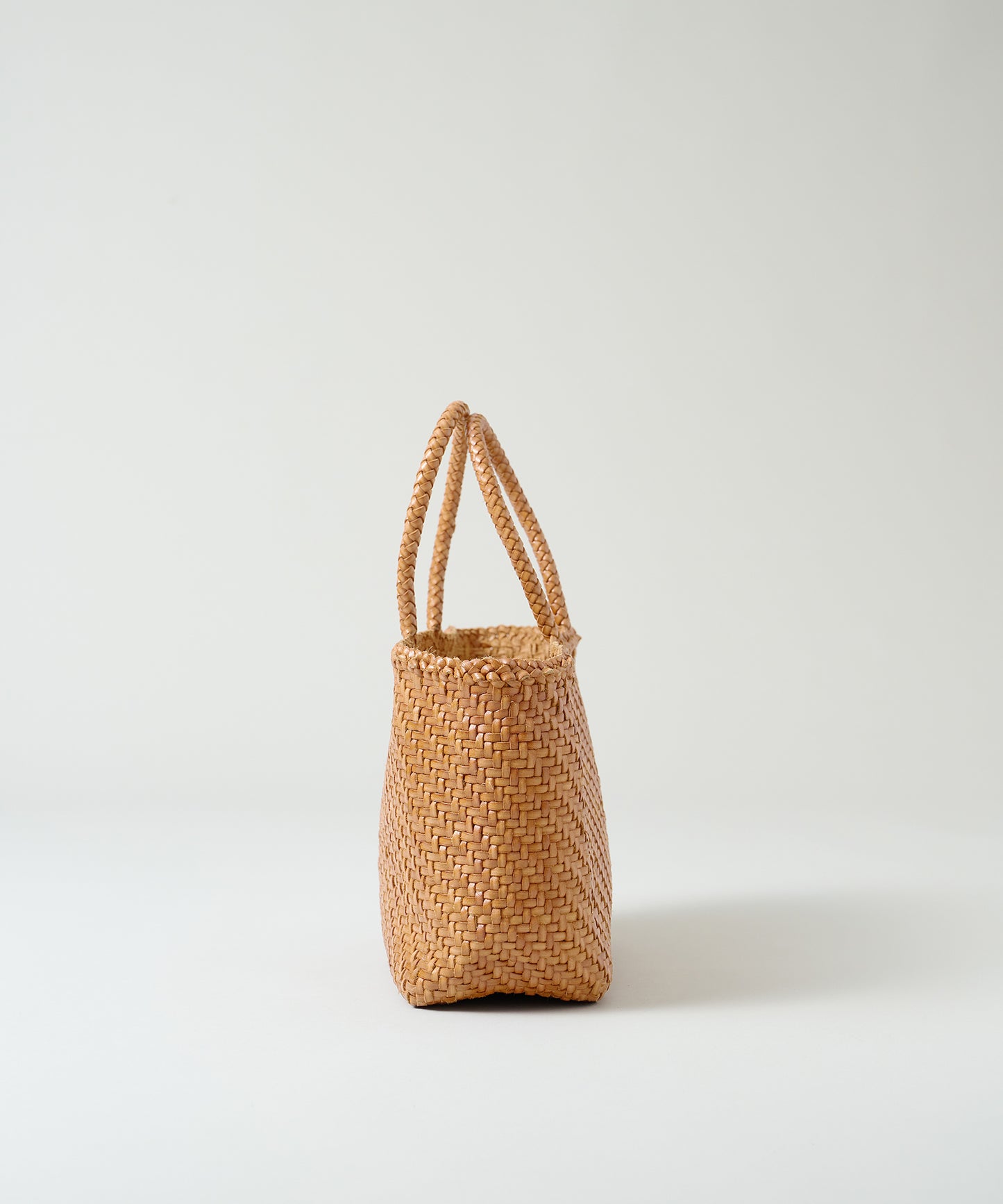 #57/ メルカドトート M（vintage tan）/ 牛革・バッファローメッシュ