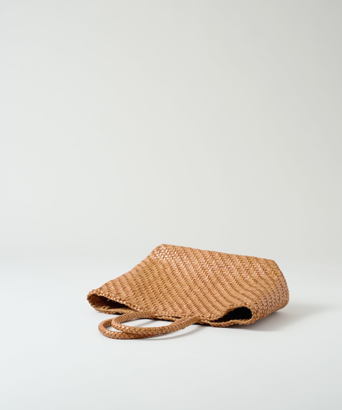 #57/ メルカドトート M（vintage tan）/ 牛革・バッファローメッシュ