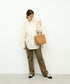 #57/ メルカドトート M（vintage tan）/ 牛革・バッファローメッシュ