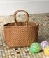#57/ メルカドトート M（vintage tan）/ 牛革・バッファローメッシュ