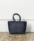 #57/ メルカドトート M（classic navy）/ 牛革・バッファローメッシュ