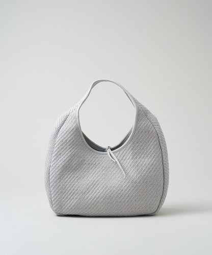 #60/ サークルバスケットM（mist gray）/ 羊革・シープメッシュ