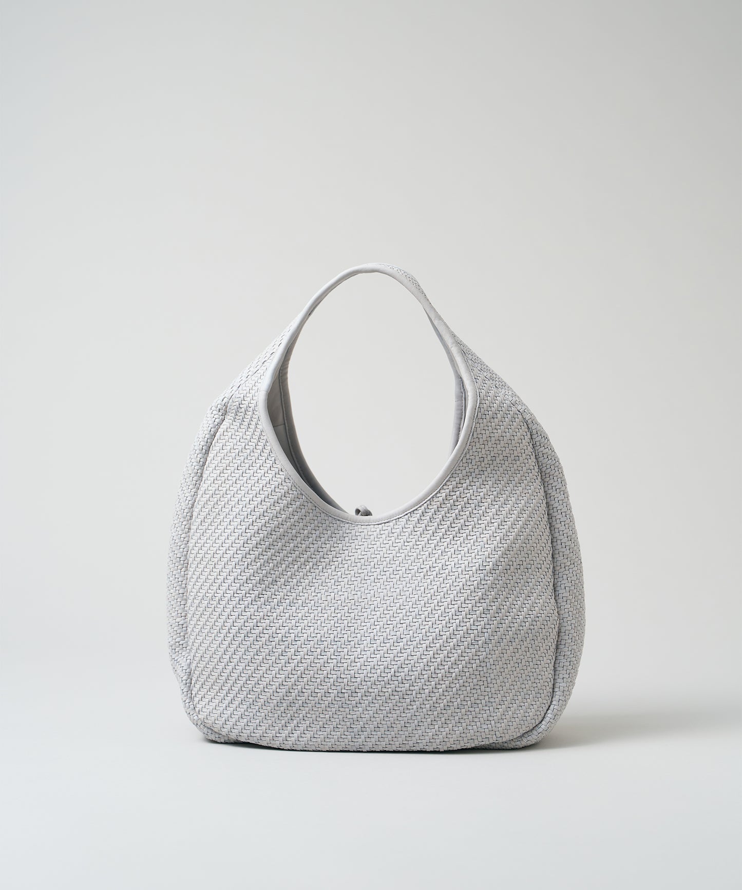 #60/ サークルバスケットM（mist gray）/ 羊革・シープメッシュ