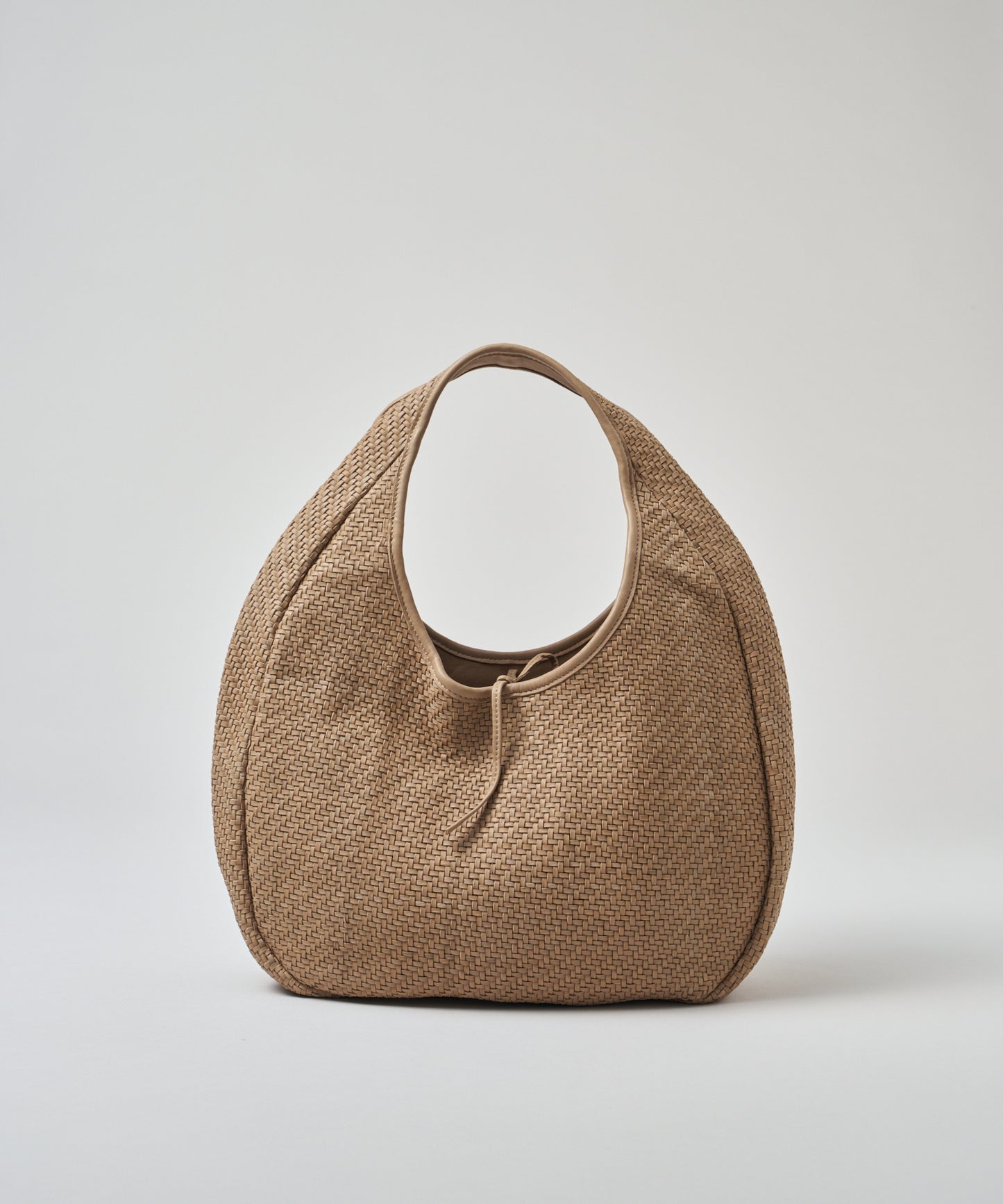 #60/ サークルバスケットM（marron beige）/ 羊革・シープメッシュ