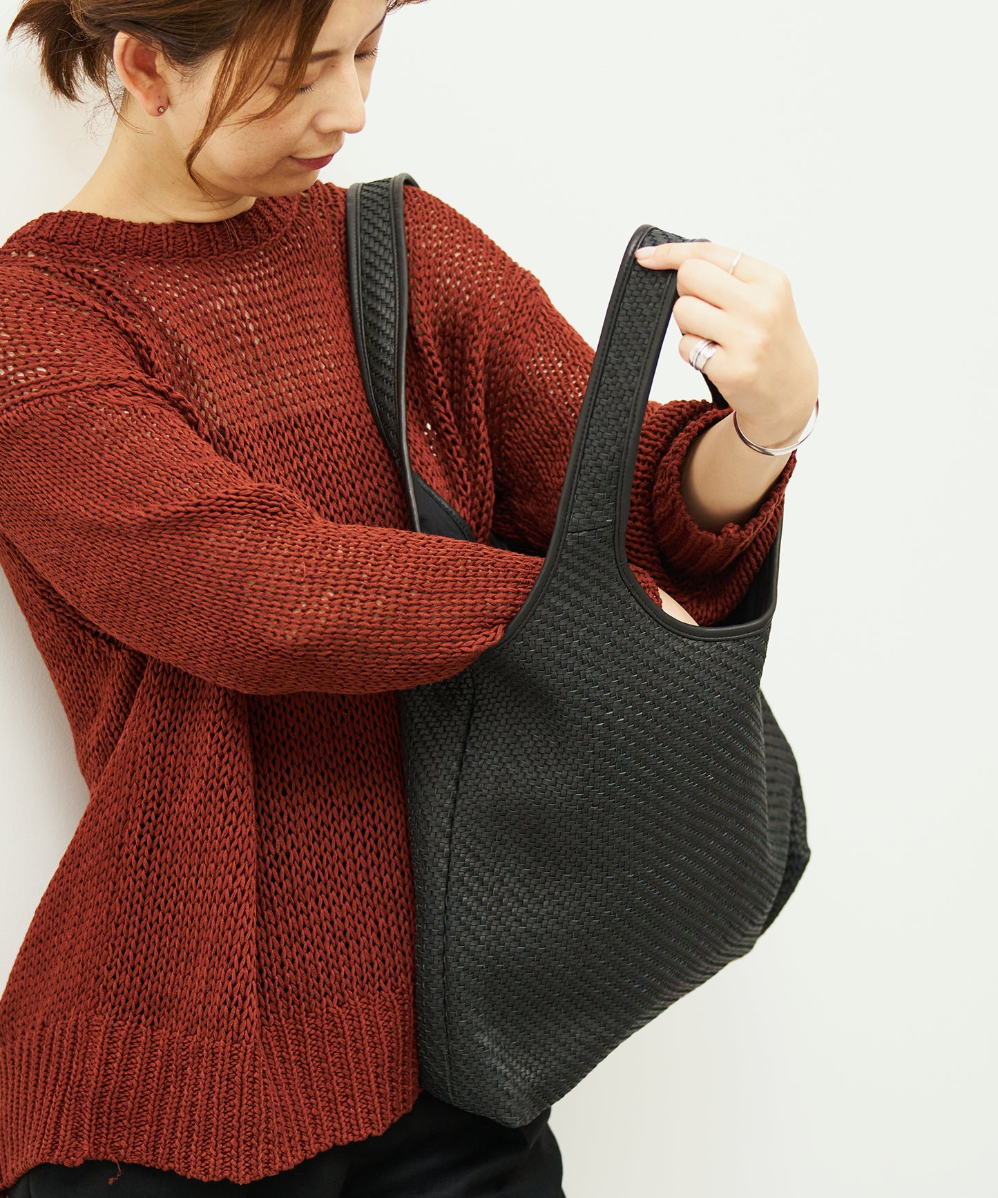#60/ メトロキャリー（black）/ 羊革・シープメッシュ