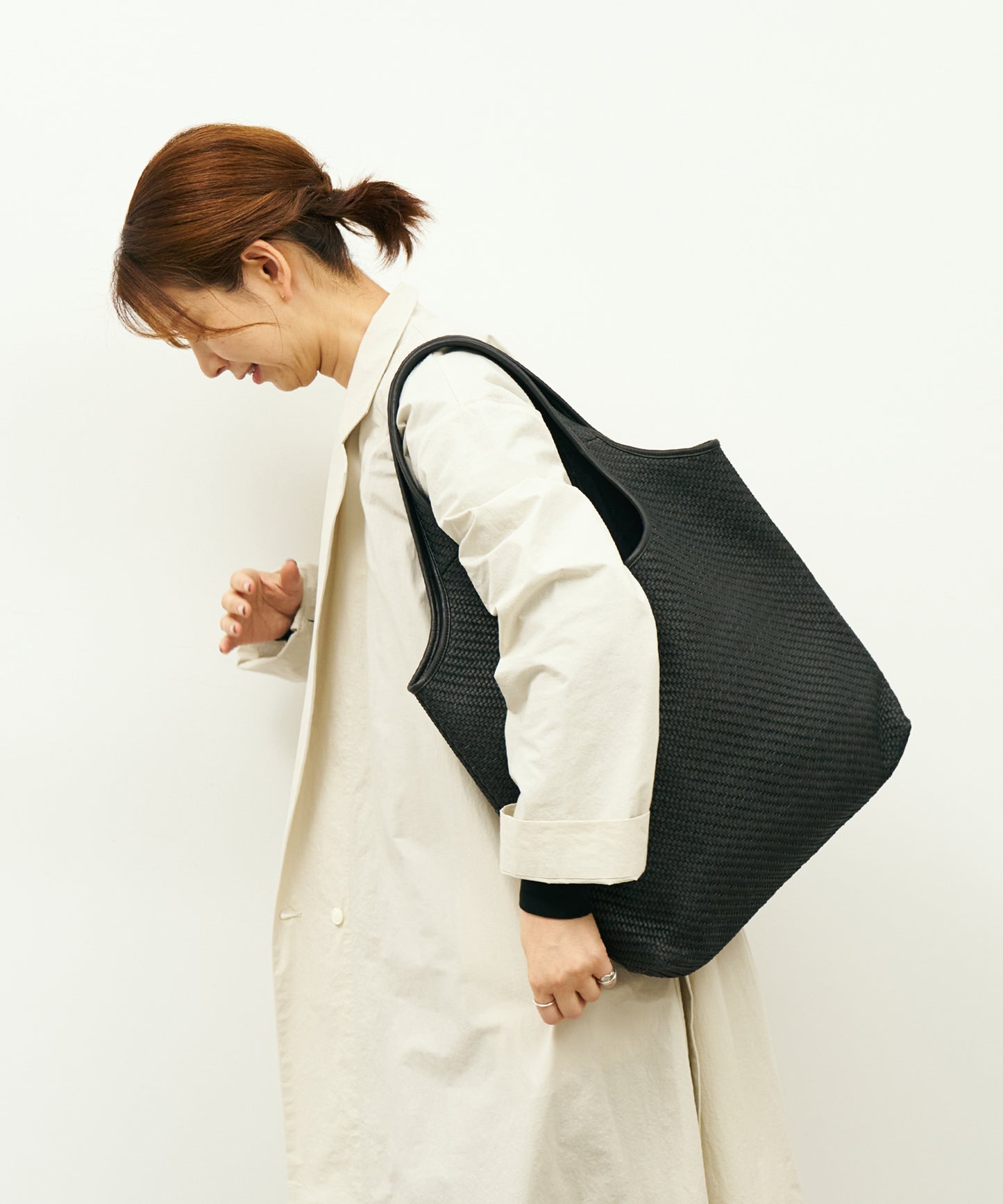 #60/ メトロキャリー（black）/ 羊革・シープメッシュ
