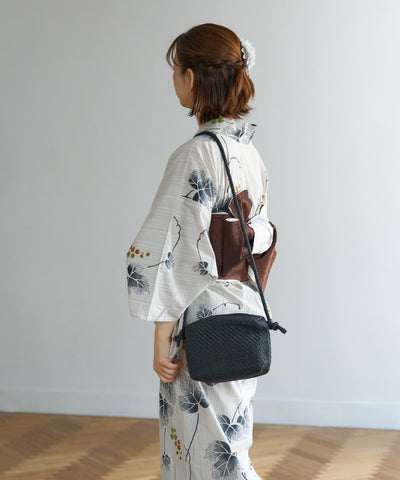 #60/ バレルショルダーS（black）/ 羊革・シープメッシュ