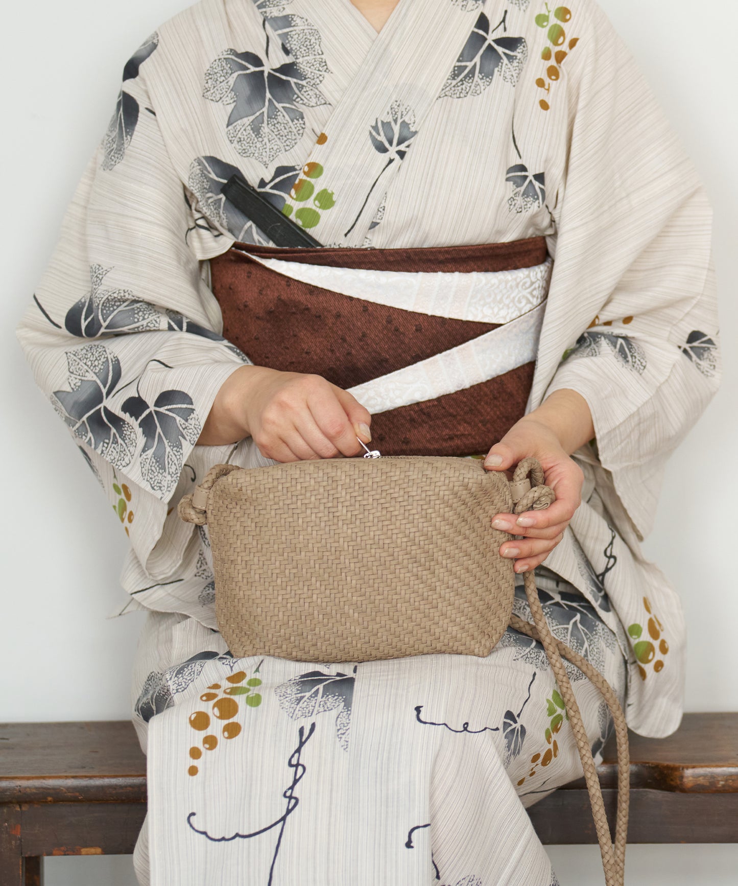 #60/ バレルショルダーS（marron beige）/ 羊革・シープメッシュ