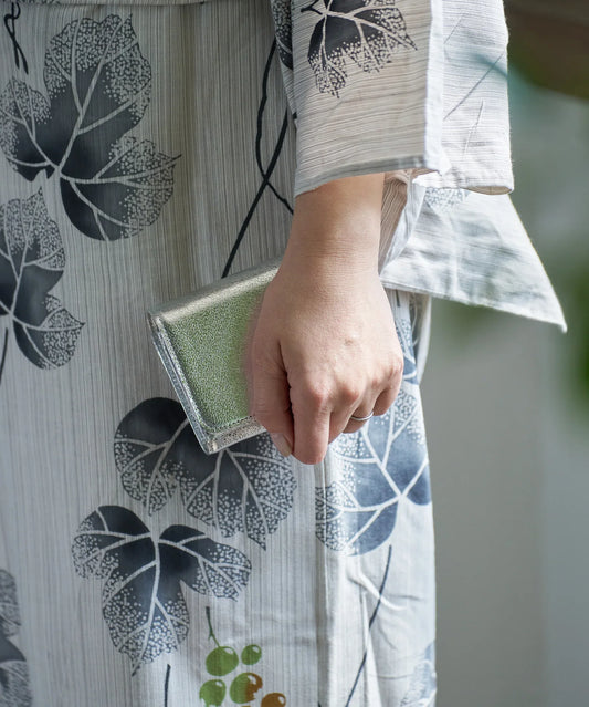 #18/ ポストマンウォレットS(silver)/ やぎ革・グリッター - REN