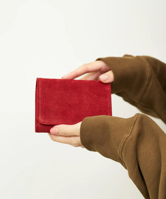 #33《SALE 40%》ポストマンウォレットS（red）/ ピッグスキン・スモーク - REN