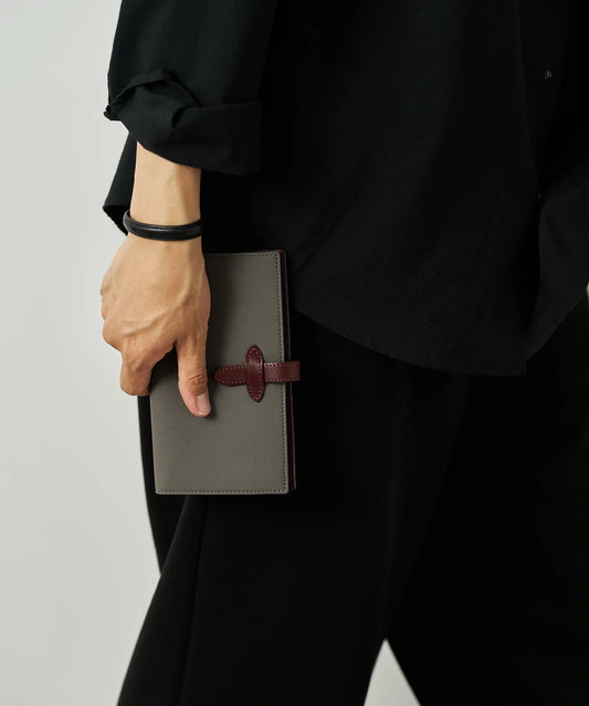 #49/ アドレスウォレット（matte gray） / 牛革・バブルカーフ - REN